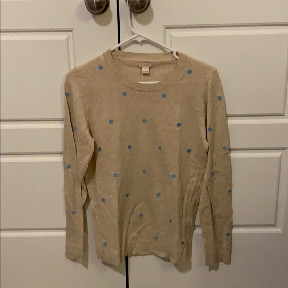 J. Crew blue polka dot sweater